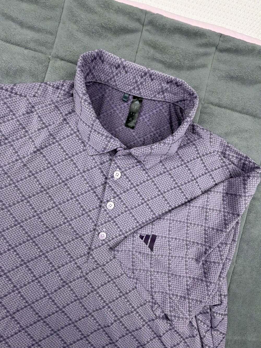 Adidas Ultimate 365 Hounds Jacquard Golf Polo Purple Medium